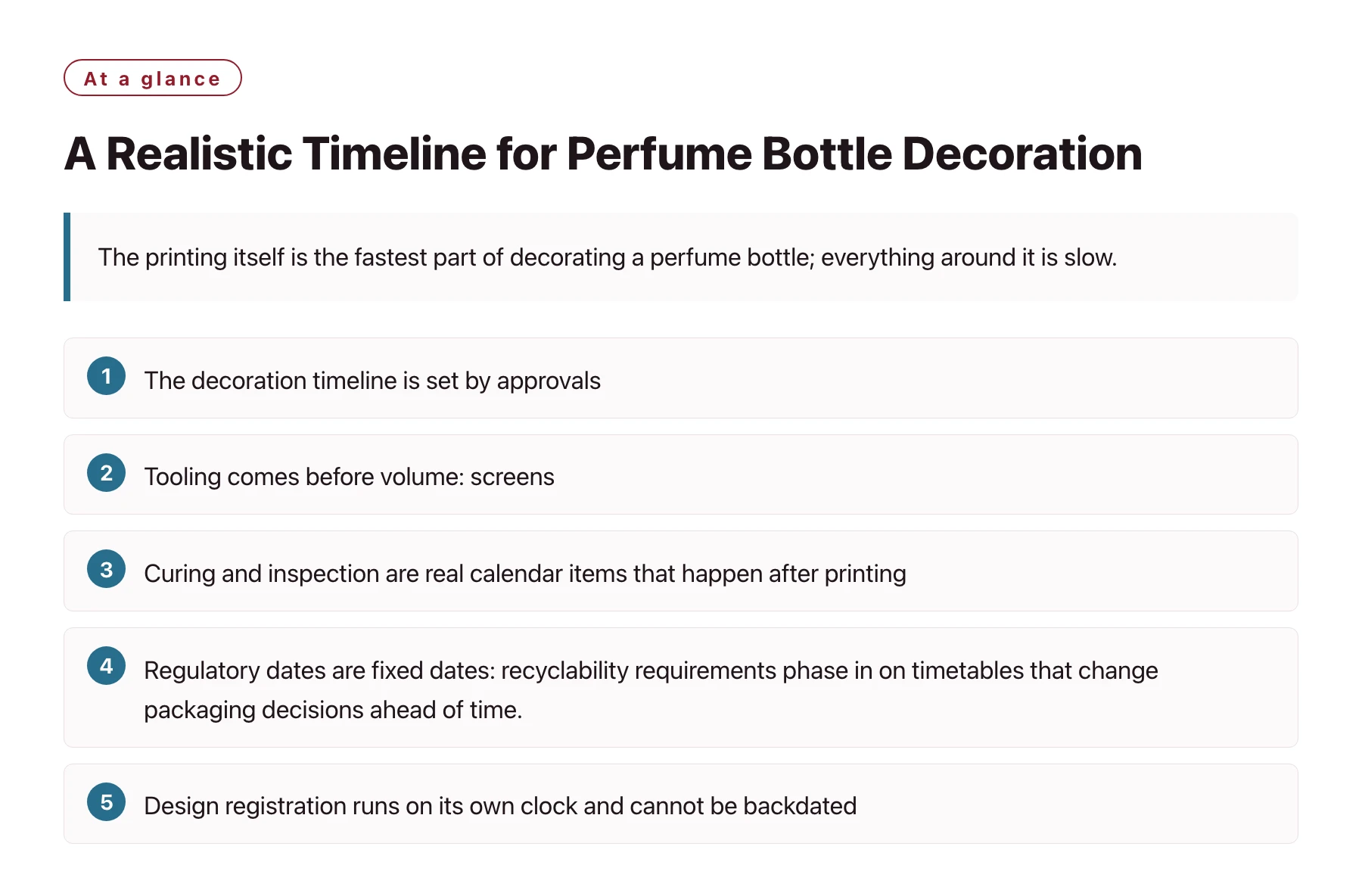 A Realistic Timeline for Perfume Bottle Decoration——全文要点速览